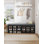 Banc de rangement pour chaussures avec coussin, armoire de rangement pour le hall d'entrée, long casier pour le salon, la chambre à coucher, le vestibule, blanc