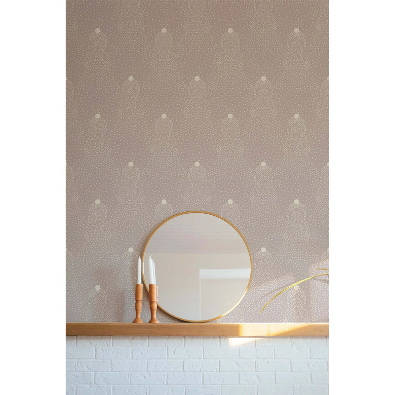 Beaded Current - Wallpaper, Rose Stone, Faux Grasscloth, Non-Pasted