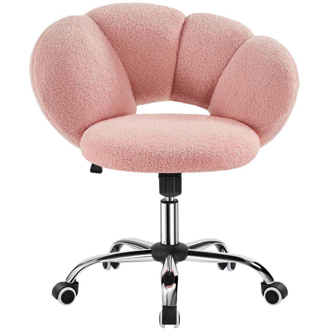 Boucle Upholstered Desk Chair Ebern Designs Upholstery 