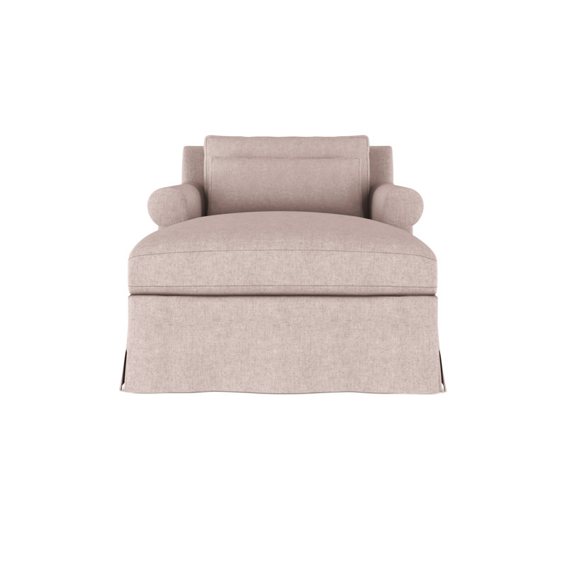Ludlow Chaise Lounge, Plush Velvet Silver Streak, Weathered