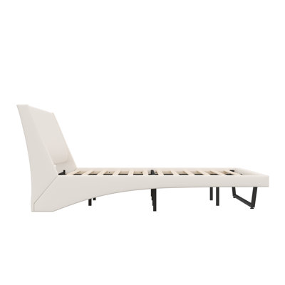 Structure de lit moderne très grand, revêtement en cuir PU, design spacieux, confort à la maison
