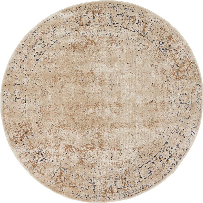 Tapis oriental brun clair Parrado, Rond 8 pi