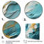 «Golden Morning Glory», peinture sur toile bleu sarcelle II-93346211