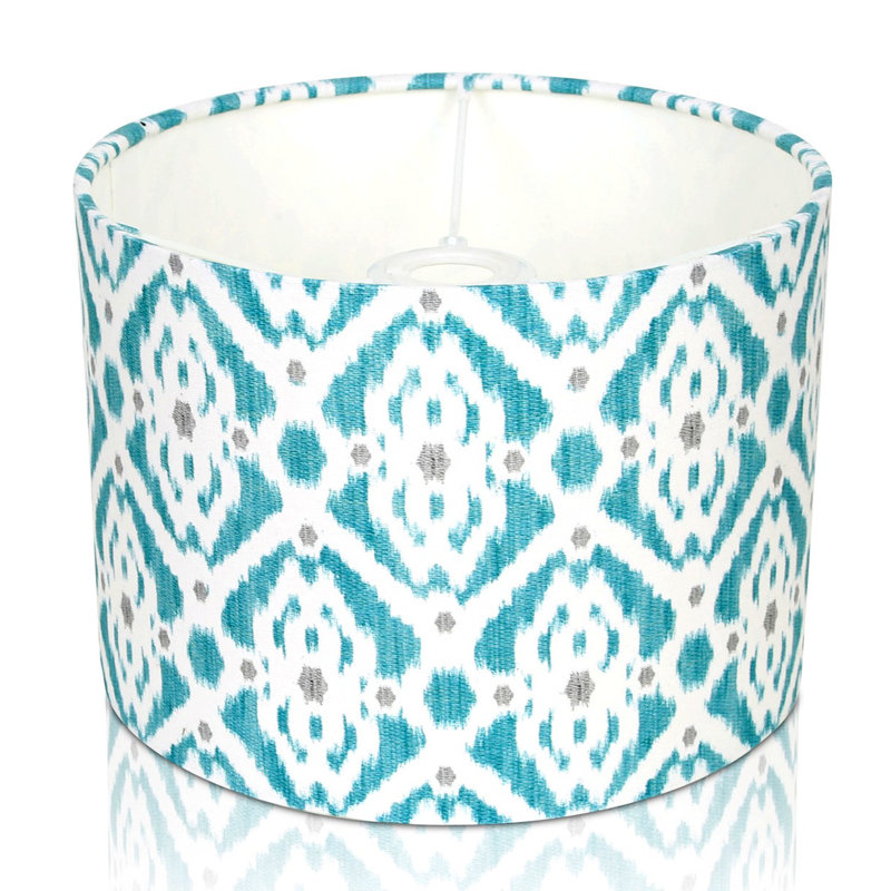 Cotton Drum Lamp Shade ( Screw On ), Teal, 20.3cm H x 30.5cm W x 30.5cm D