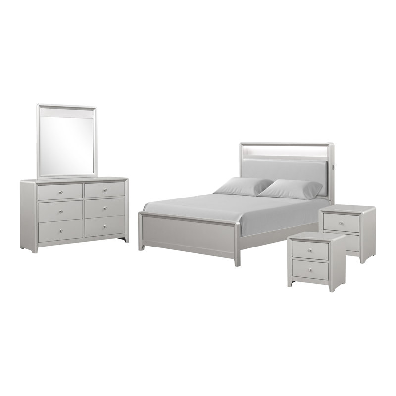 Ensemble de chambre à coucher 5 pièces Mejas, Simple
