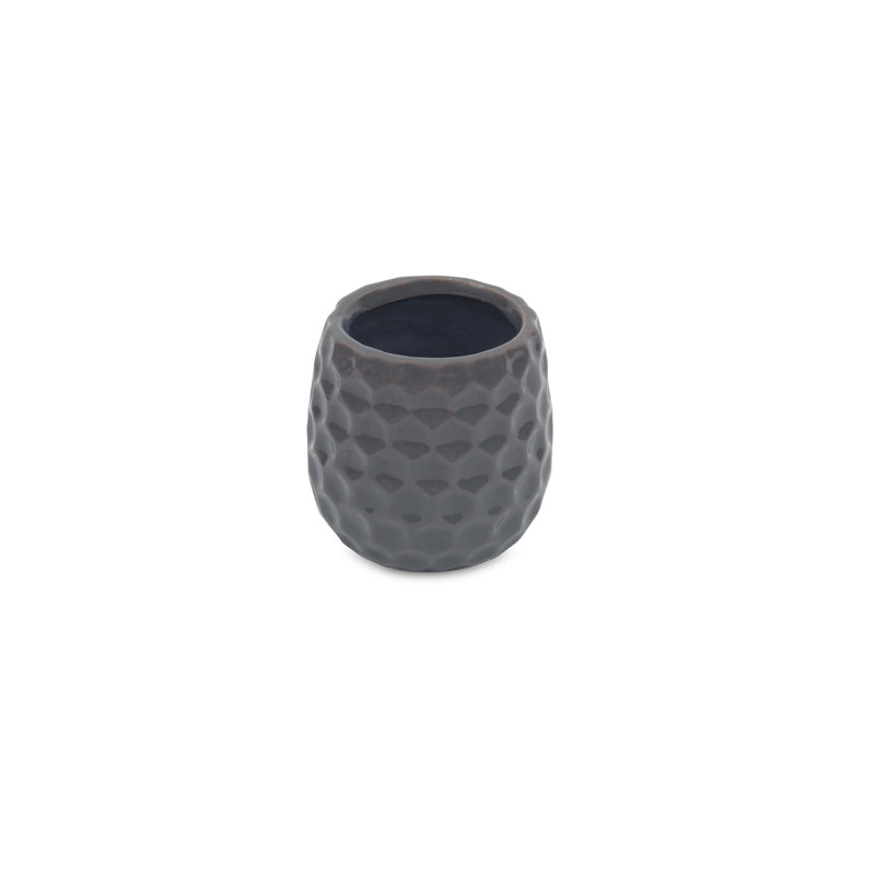 Eddins Handmade Ceramic Pot Planter, Gray, 3.25" H x 2.75" W x 5.75" D