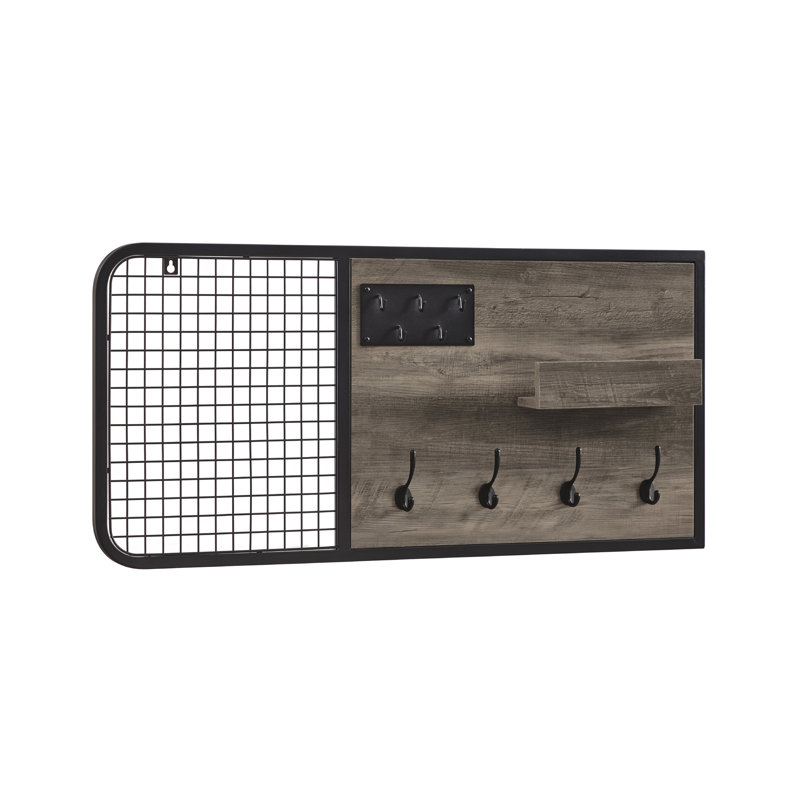 Organisateur de clés mural Kleist avec tableau mémo, Gris délavé