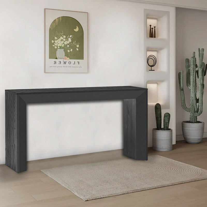 Console autoportante en bois Vintage, Noir