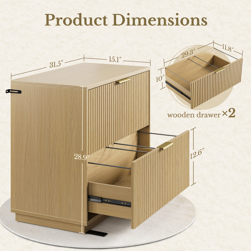 Classeur latéral cannelé 32 tiroirs 32 po, rangement pour dossiers légal / lettre / A4 / F4 - Organisation pour bureau à domicile