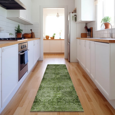 Premium Machine Washable Cerrito AMF557 Olive Rug