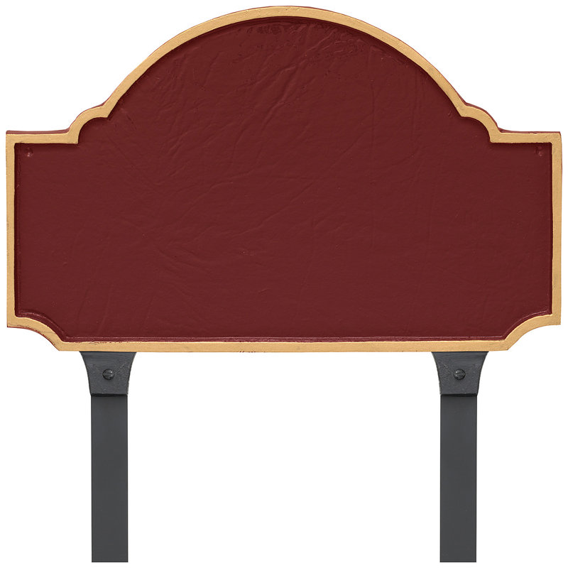 Enseigne d’adresse pour pelouse sur 1 ligne, Rouge brique / Or