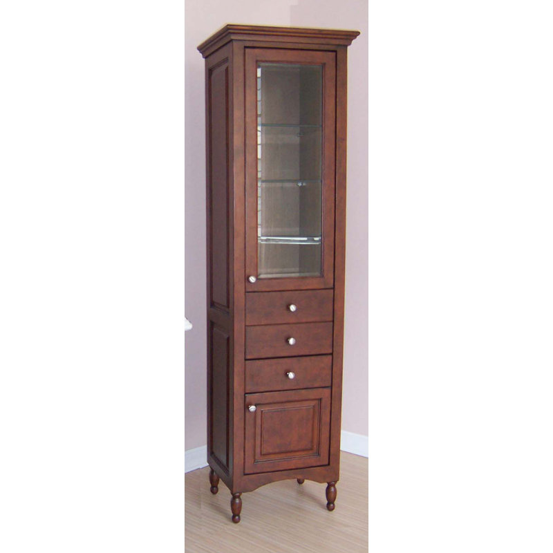 Simpkins 21.12" W x 77.75" H Linen Tower, Dark Cherry