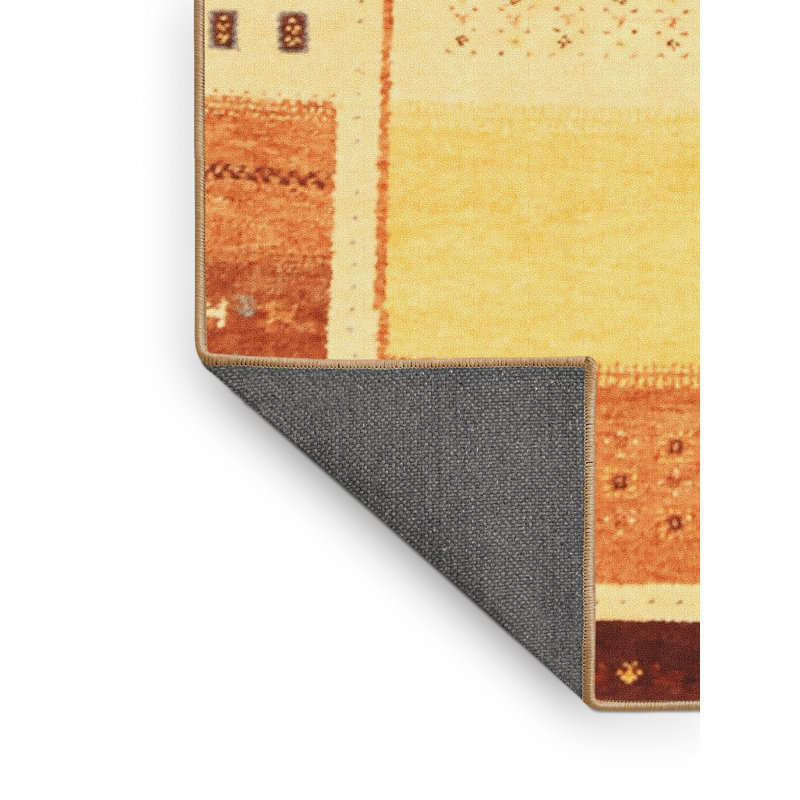 Tapis de zone orange/brun contemporain Packard, Rectangle 8 pi x 12 pi