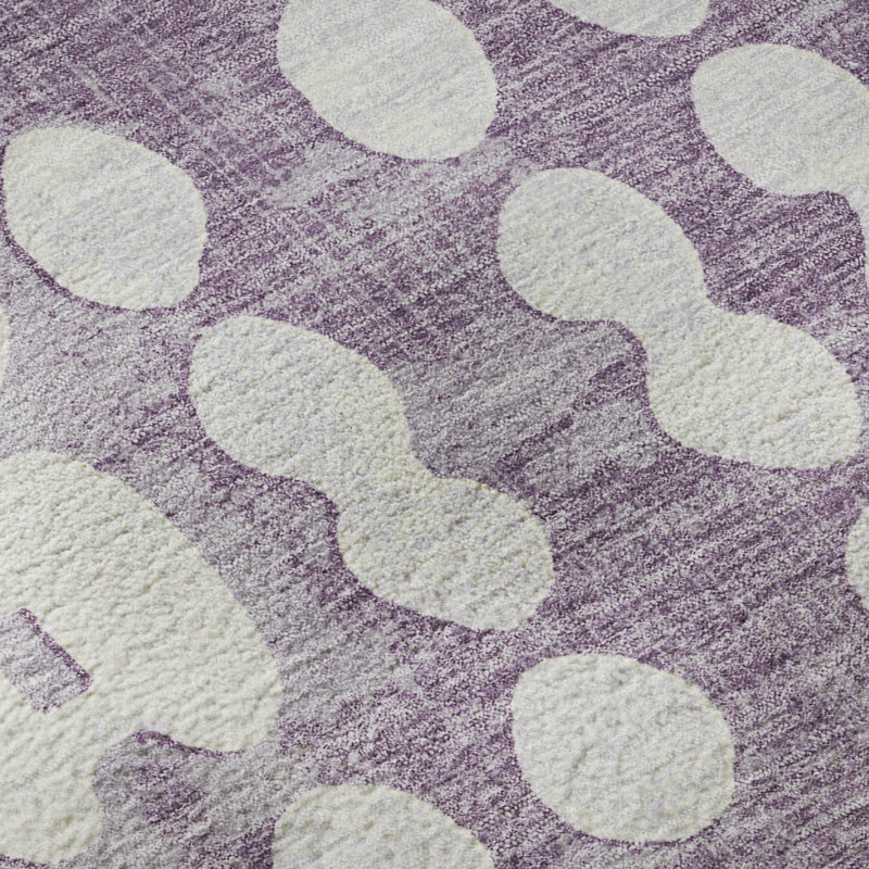 Tapis mauve de qualité supérieure lavable à la machine Prisco, Tapis de couloir 2 pi 3 po x 7 pi 6 po