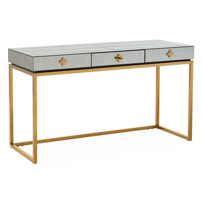 Delphine Glass Brass Writing Desk