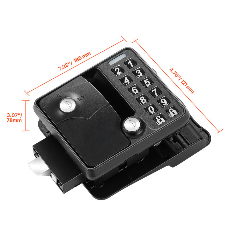 Serrure de porte pour véhicule récréatif, serrure de porte d'entrée sans clé pour véhicule récréatif avec clavier à 10 chiffres, télécommande, clé de secours, remplacement de serrure de porte pour véhicule récréatif convenant à divers véhicules récréatifs, camping-car, poignées de pare-chocs, 5e roues, caravanes