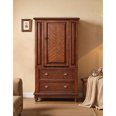 American Vintage Style Solid Wood Multifunctional Jewelry Cabinet