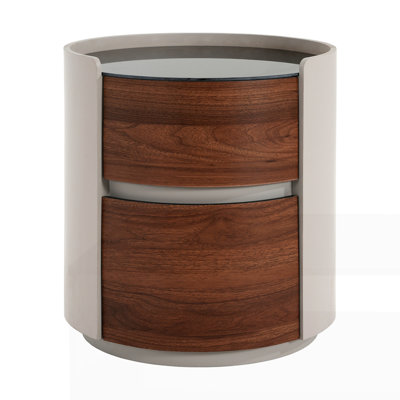 Retro Double Storage Round Side Table