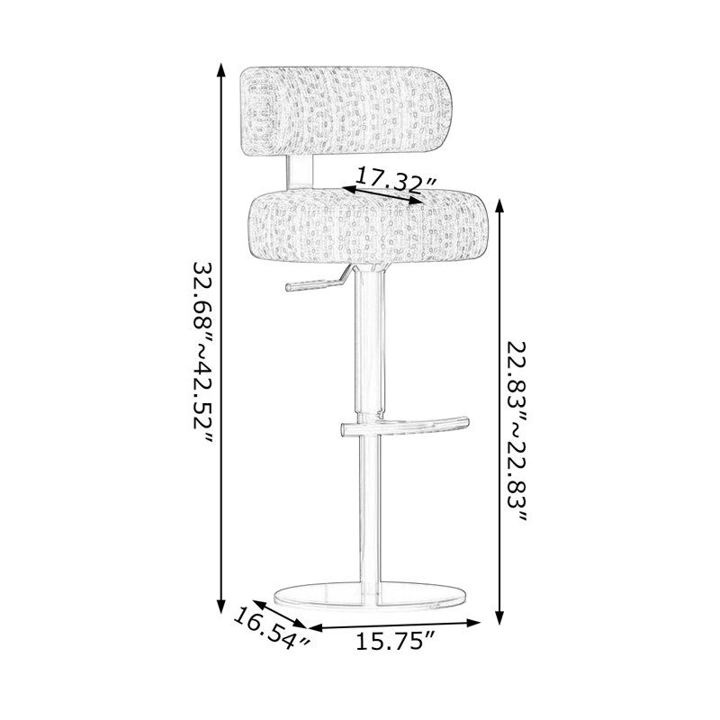 Chaise d'appoint à dossier bas (ensemble de 2)