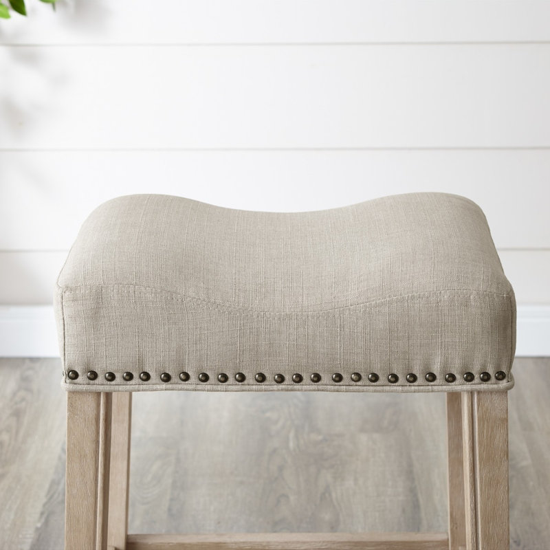 Ensemble de tabourets de comptoir rembourrés, Tabouret de comptoir (siège d'une hauteur de 25,5, Beige, Beige