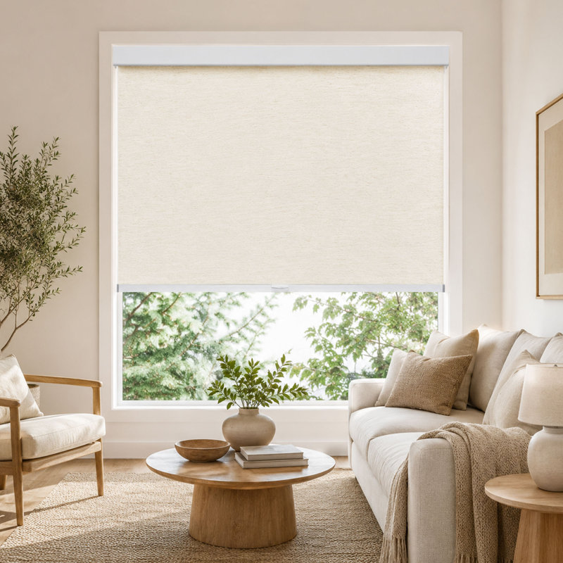 70''x72'' Cordless Natural Woven Roller Shade, Light Filtering Fabric