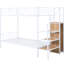 Lit simple superposé au-dessus de métal en blanc avec côté et garde-robe - Pratique, élégante et polyvalente-121104105-121104106