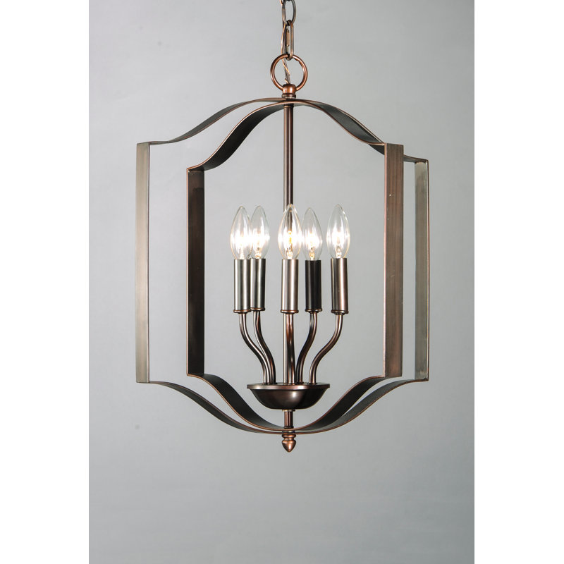 Lustre géométrique unique à 4 lumières Albano, Bronze huilé