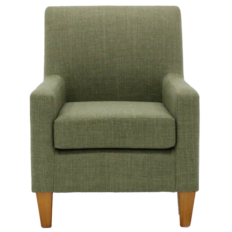 25" W Armchair, Green Polyester Blend