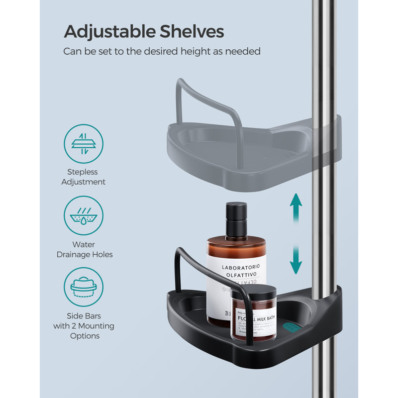 Anaelle Wall Shower Caddy, Black