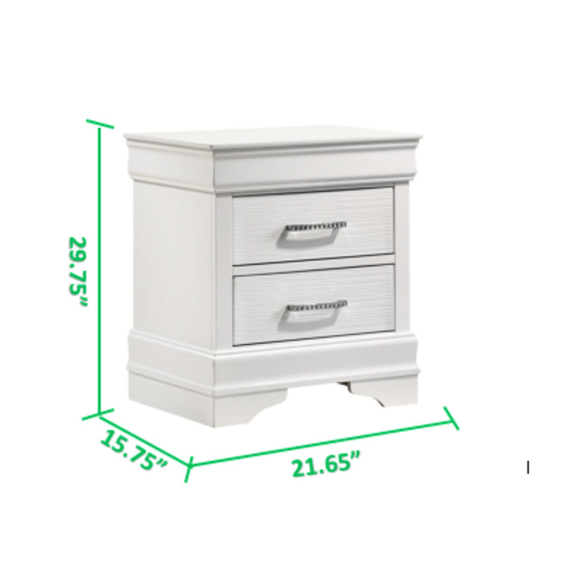 Table de chevet élégante pour chambre à coucher 2 en blanc