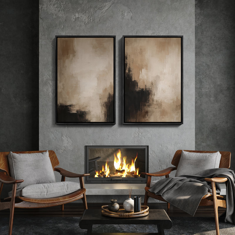 Art mural encadré, rétro, antique, classique pour chambre à coucher - 16 po x 24 po x 2 panneaux, H 24 po x l 16 po, Noir