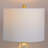 Glass 25" Table Lamp In Gold Metal And White Glass With White Linen Shade - Set Of 2-1092734297