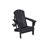 Black HDPE Folding Adirondack Chair Set with Side Table, 3-Piece Outdoor Patio Furniture