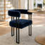 Ensemble de table à manger pour 4 personnes avec table ronde et 4 fauteuils en velours rembourrés-417909038