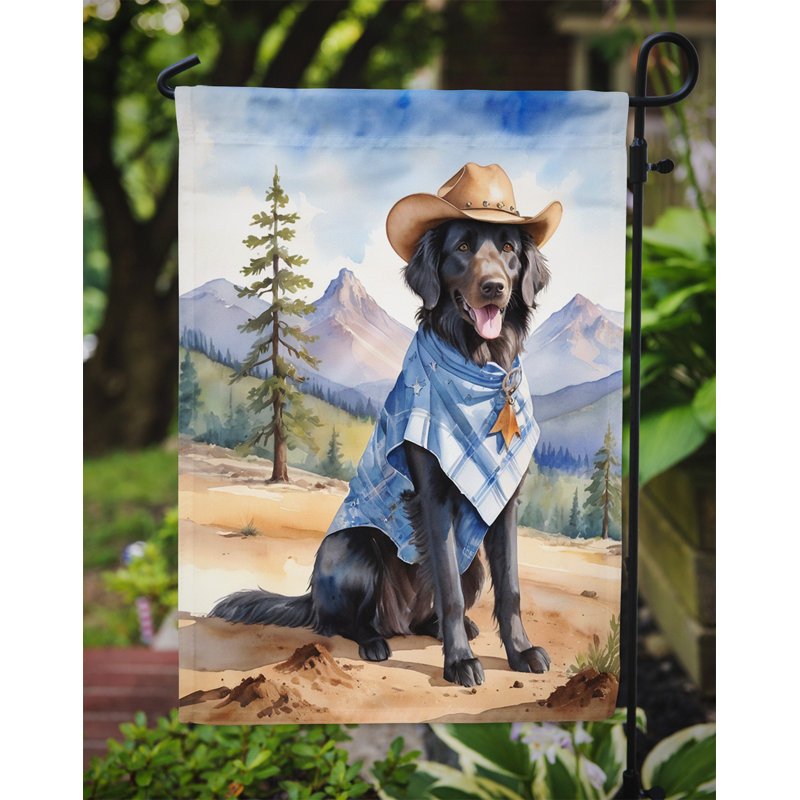 Drapeau Cowboy Welcome Garden, Retriever à poil plat