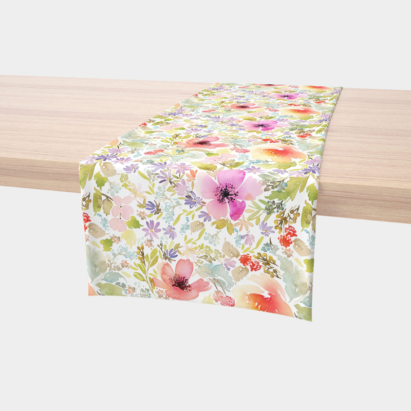 Milardo Botanical Garden Dogwood Table Runner, 72" L x 12" D