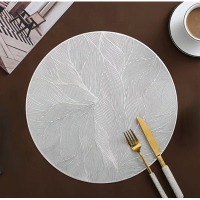 (38cm rond) Napperon en PVC - Argent