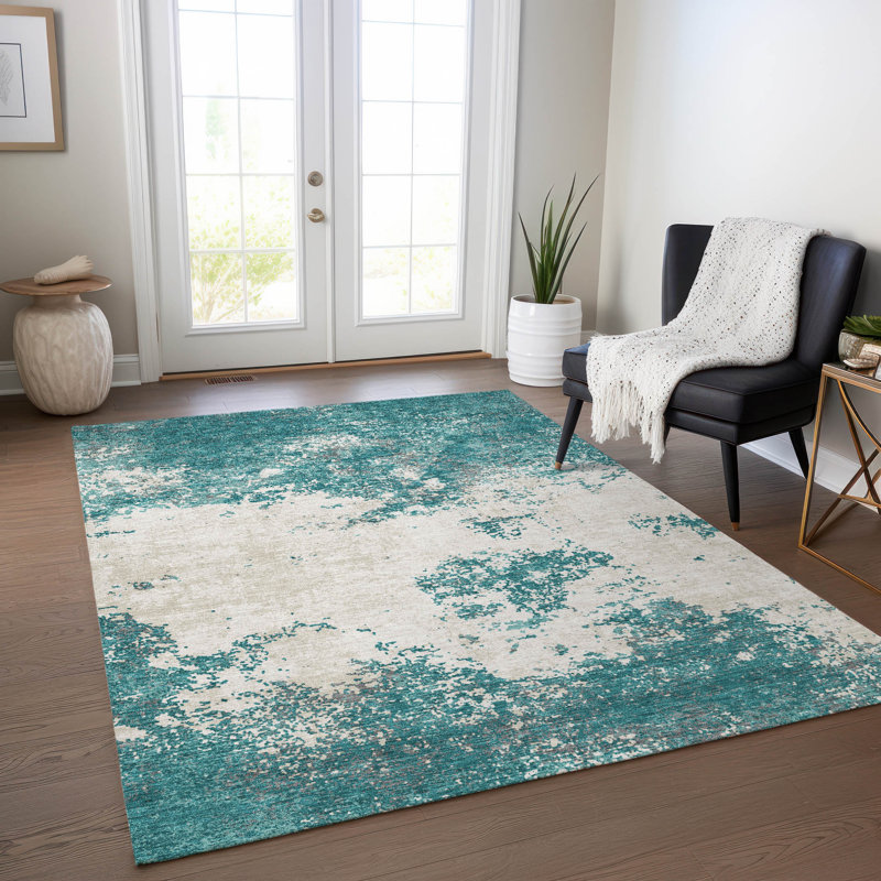  Machine Washable Indoor/Outdoor Chayden ACN1027 Black Rug, Rectangle 2'6" x 3'10"