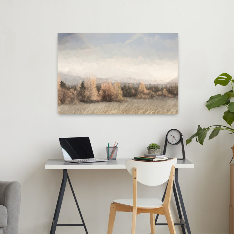 Doux lever de soleil abstrait contemporain, H 24 po x l 36 po