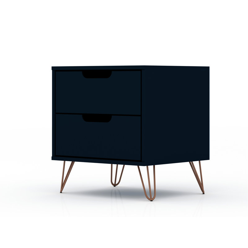 Table de chevet en bleu minuit