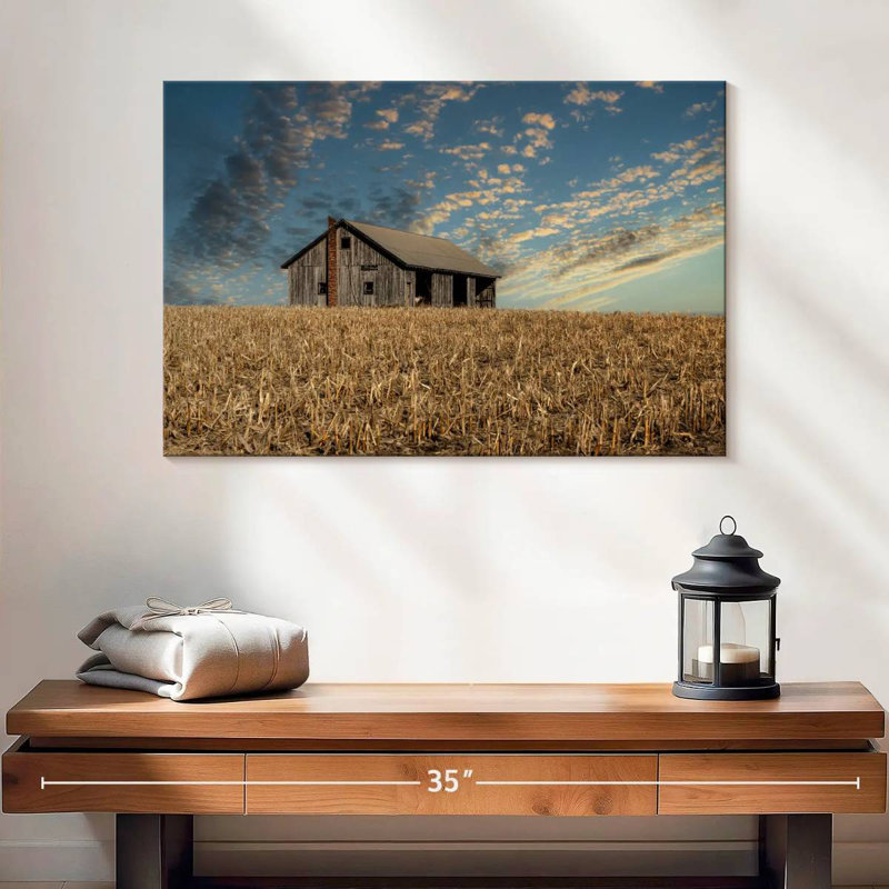 Lilie Rustic Countryside Barn, 16" H x 24" W