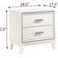 White 2 drawer bedside table