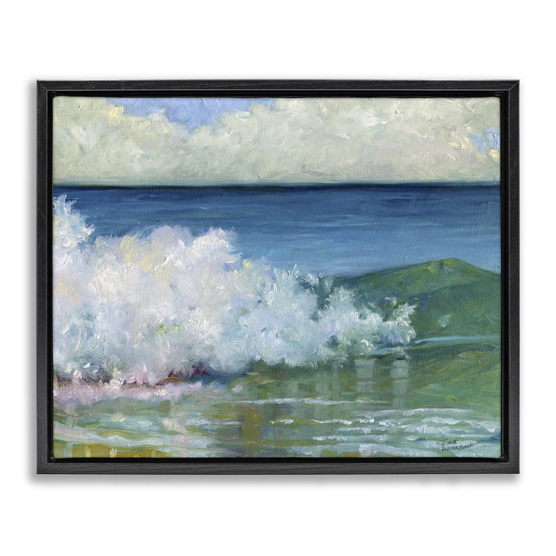 «Strong Splashing Wave», art mural encadré flottant noir par Steve Vanderbosch, Cadre flottant noir de jais