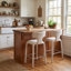 Tabouret de comptoir rembourré avec pieds en métal-646789458