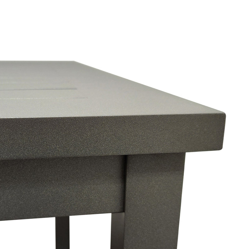 Table de salle à manger en aluminium, Noir, L 33,5 po x L 48 po x H 29 po