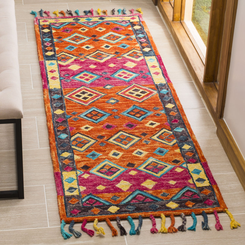 Tapis en laine touffeté à la main Vahakn, Tapis de couloir 2 pi 3 po x 7 pi
