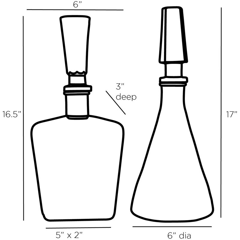 Talbany 2 - Piece Glass Deacanter Set