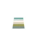 Molly Striped Area Rug in Forest Green/Gray/White/Beige