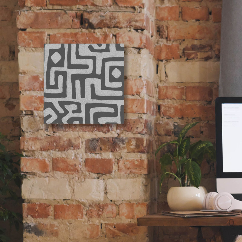 «Epic Graffiti» Square Decorative Batik 5 »par Alonzo Saunders, art mural sur toile, 12 po x 12 po