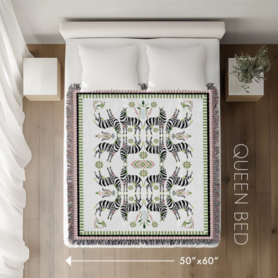 Jeté en mélange de coton Mida Zebra